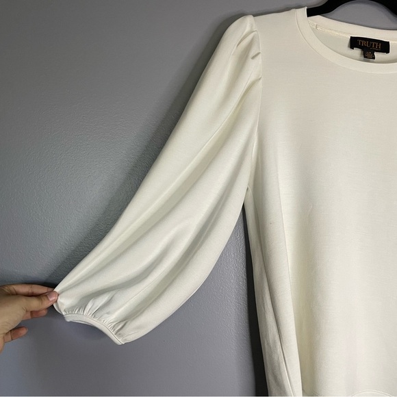 Truth by Republic | Cream puff sleeve top 3/4 sleeve modal blend blouse sz L - Picture 3 of 11